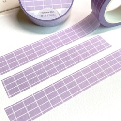 Washi tape Lettoon - Pale Lilac Grid 15 mm