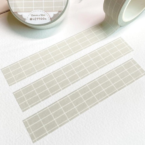 Washi tape Lettoon - Morning Dew Grid 15 mm