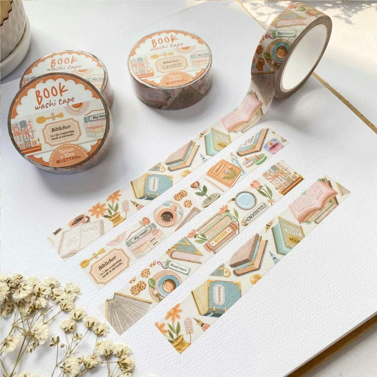 Washi tape Lettoon - Book 15 mm