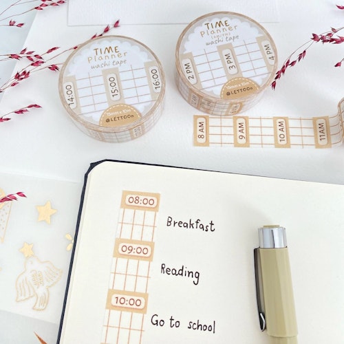 Washi tape Lettoon - Time Planner 15 mm