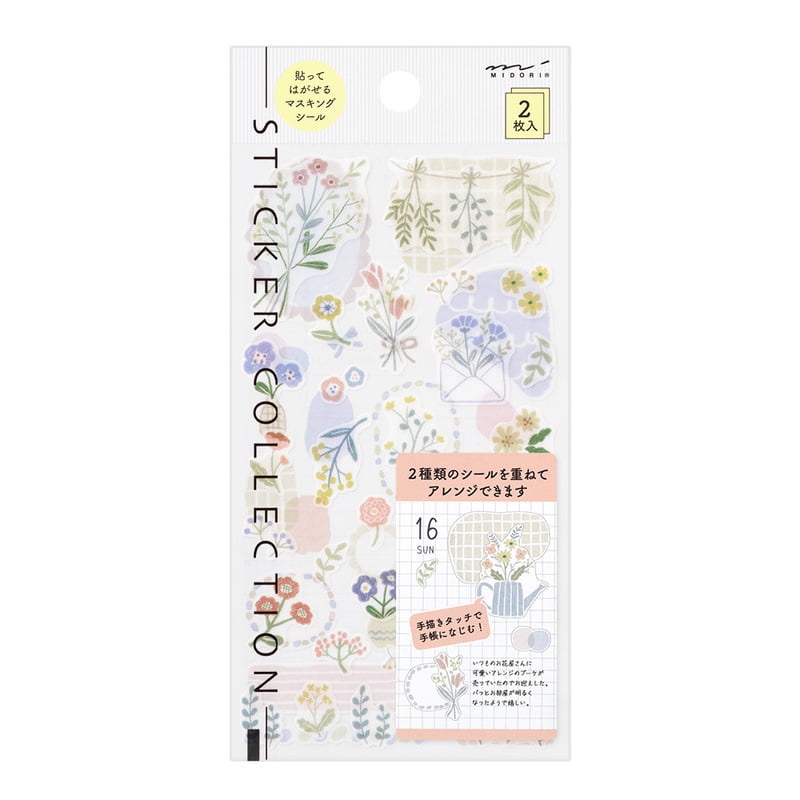 Midori Sticker Two Sheets Flower