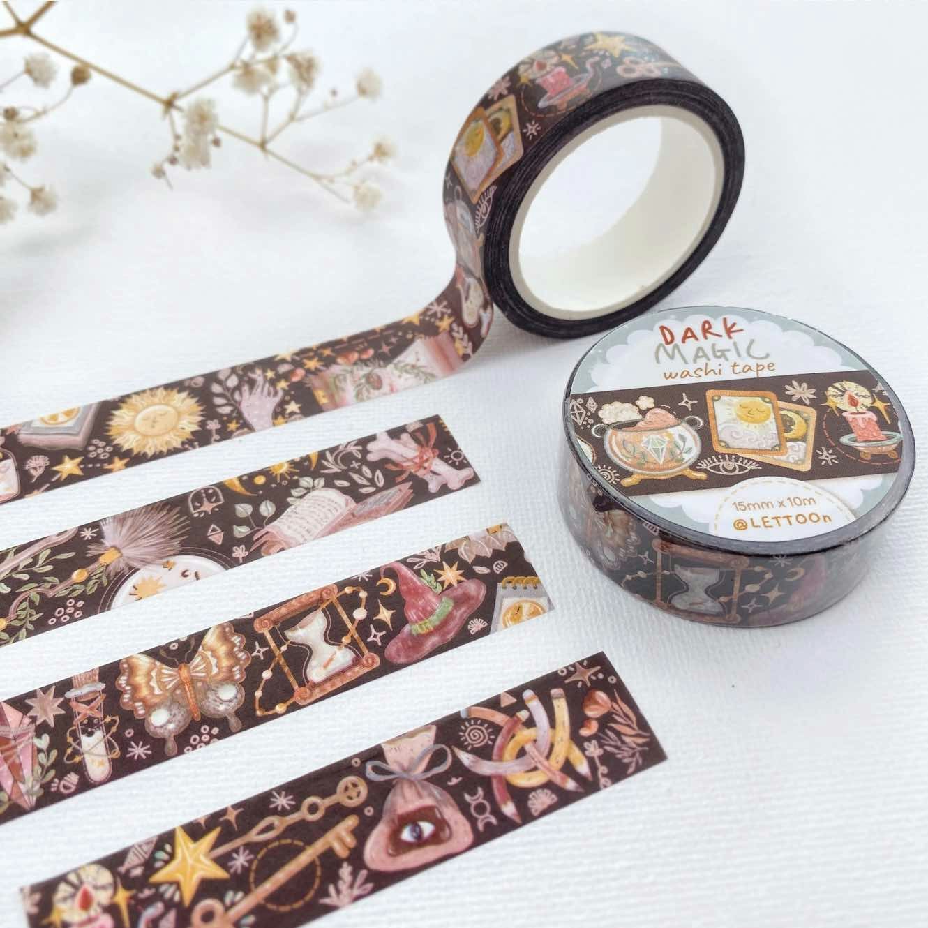 Washi tape Lettoon - Dark Magic 15 mm