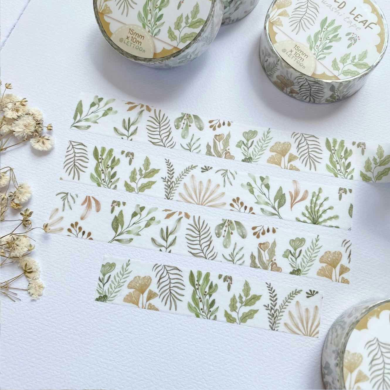 Washi tape Lettoon - Wild Leaf 15 mm