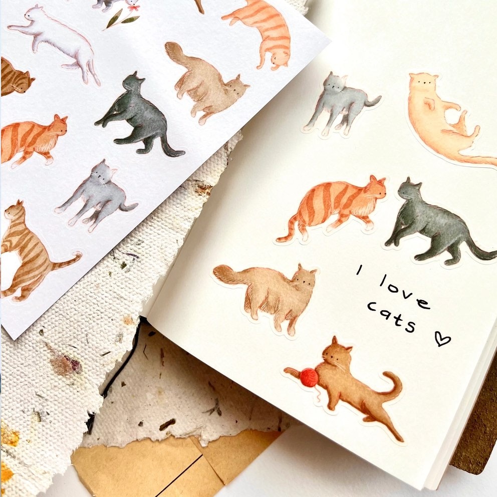 Washi Stickers Nikki Dotti - I Love Cats