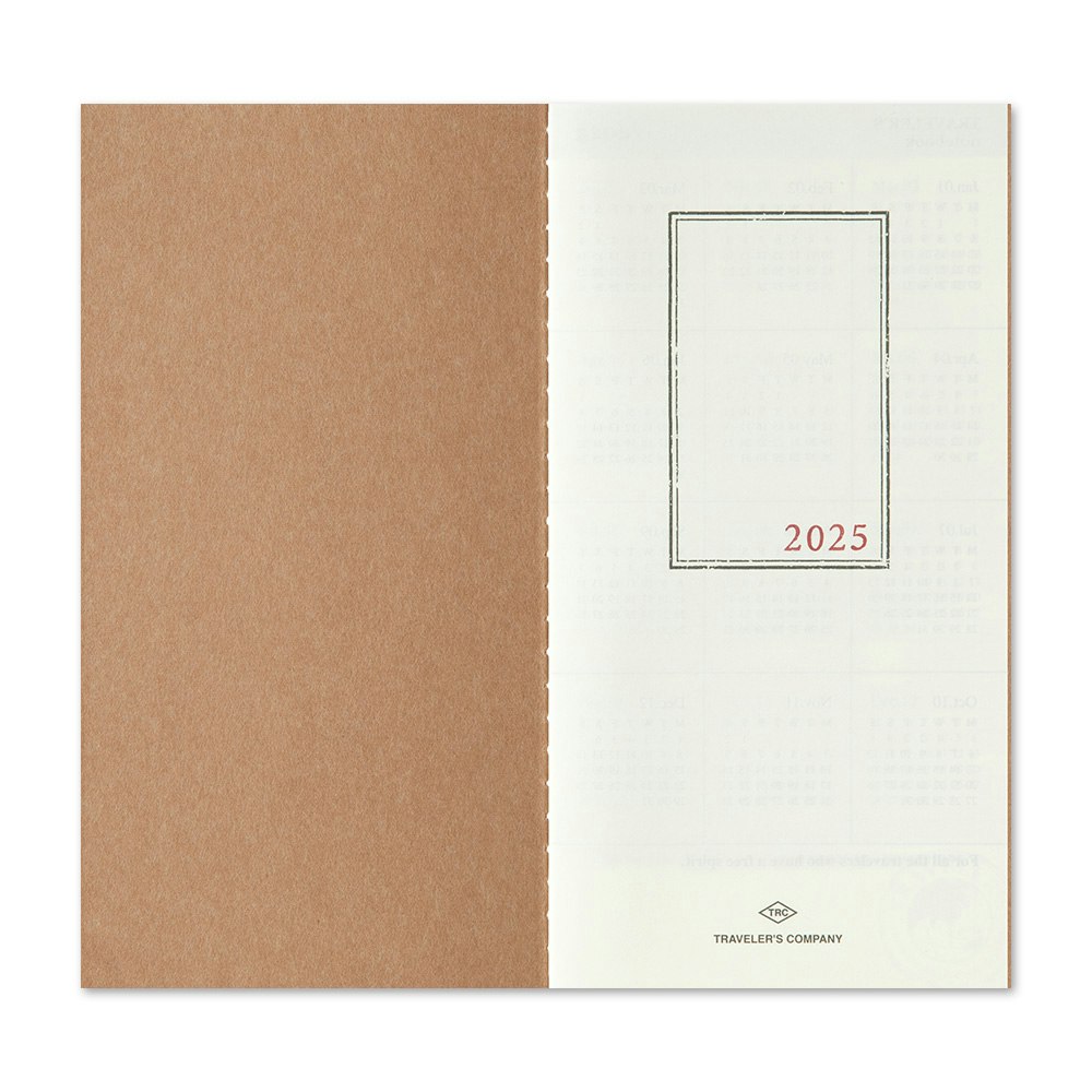 2025 Diary Refill (Monthly) - Regular Size // Traveler's Notebook
