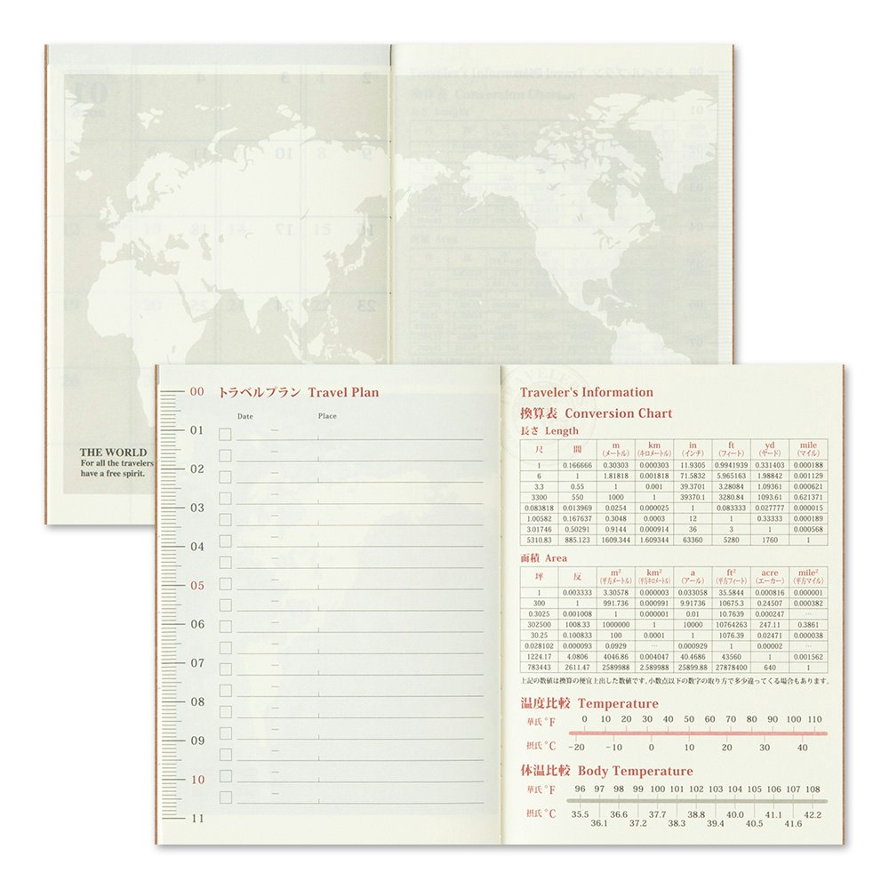 2025 Diary Refill (Monthly) - Passport Size // Traveler's Notebook