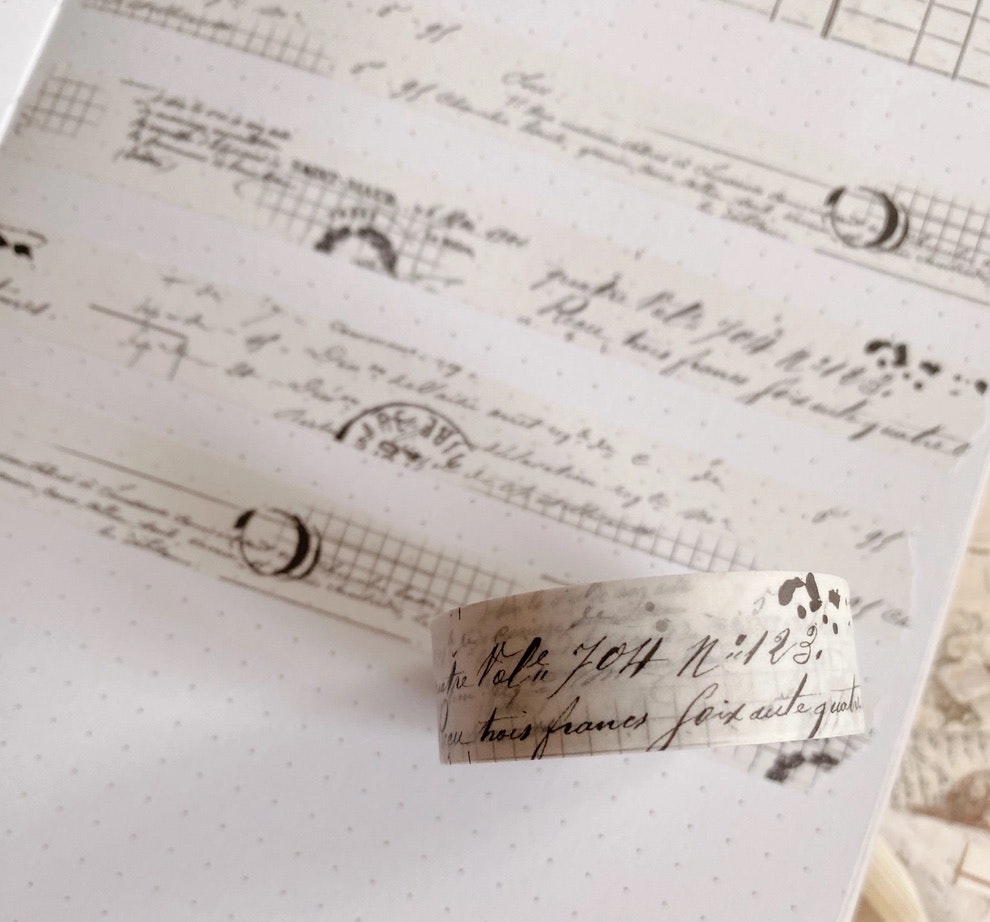 Chapteries Washi Tape - Vintage Scripts 15mm
