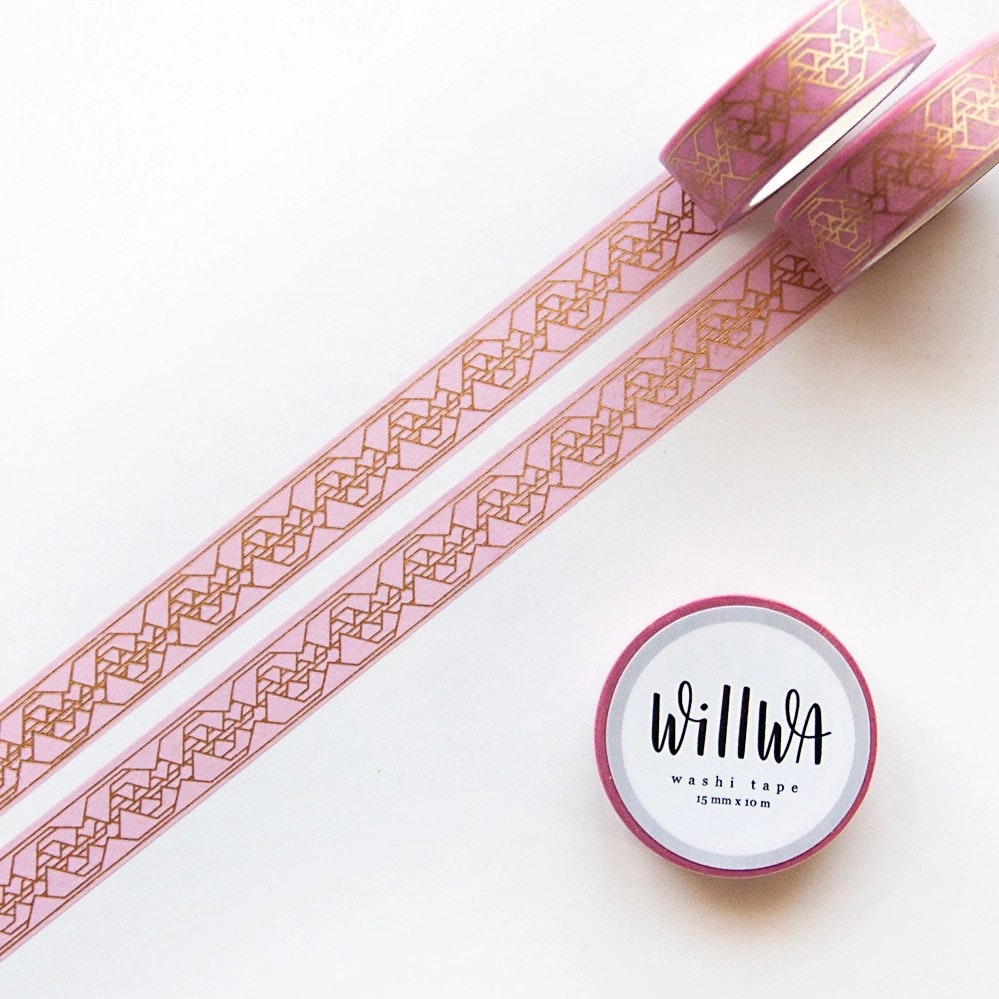 Washi Tape Willwa - Golden Reflection Pink 15 mm