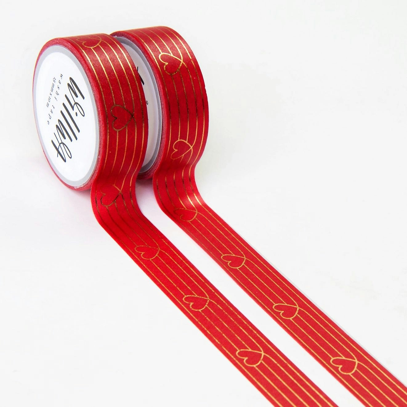 Washi Tape Willwa - Red Heart To Heart 15 mm
