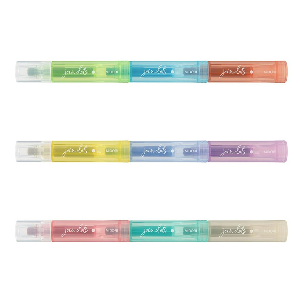 Midori Connecting Pen Join Dots 3-pack - Light Tone