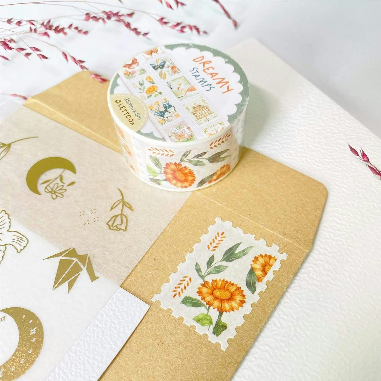 Washi tape Lettoon - Dreamy Stamps 25 mm