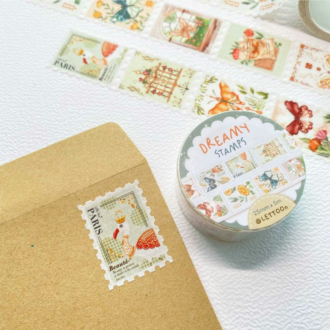 Washi tape Lettoon - Dreamy Stamps 25 mm