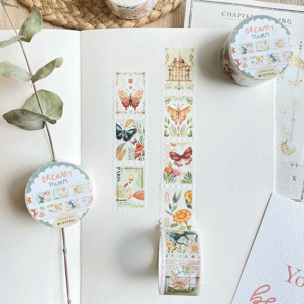 Washi tape Lettoon - Dreamy Stamps 25 mm