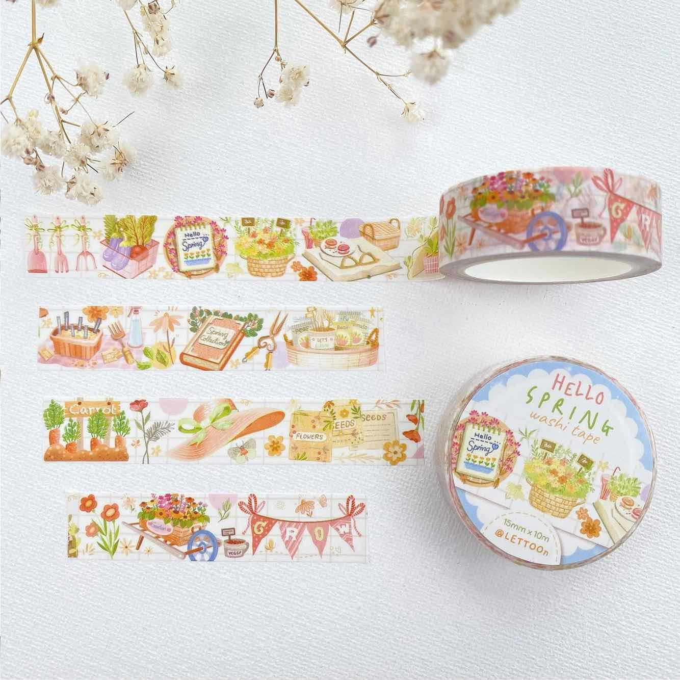 Washi tape Lettoon - Hello Spring 15 mm