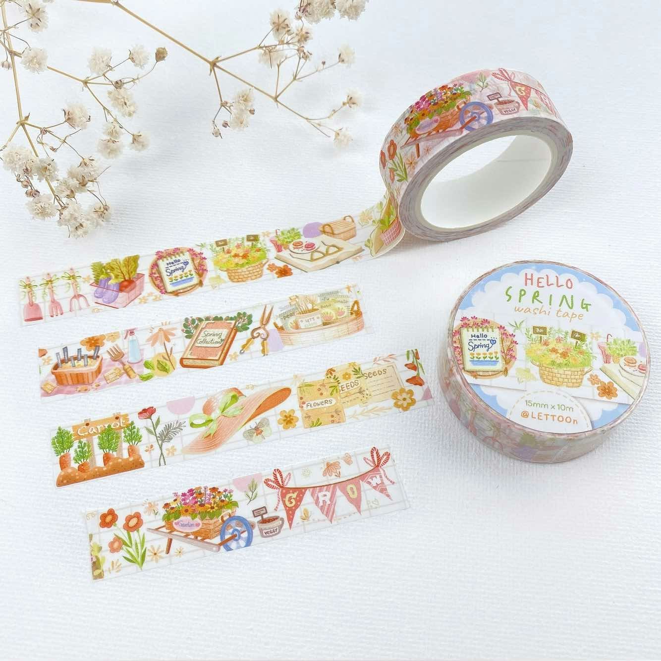 Washi tape Lettoon - Hello Spring 15 mm