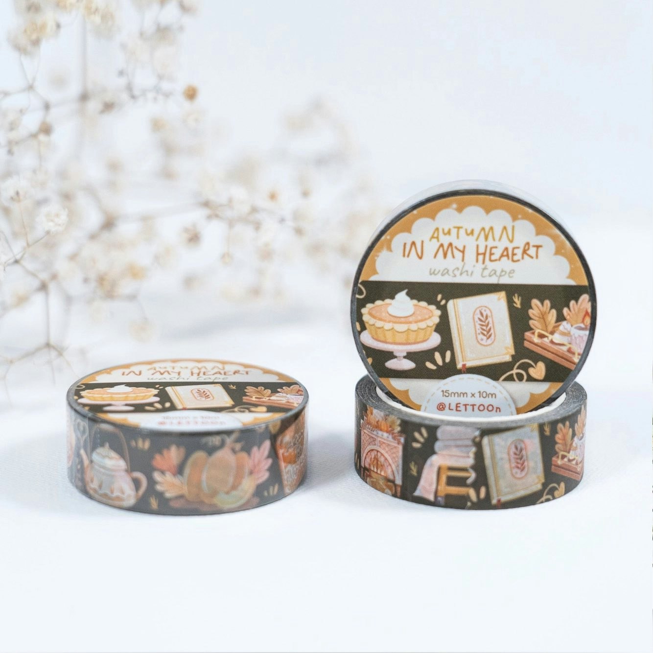 Washi tape Lettoon - Autumn in my Heart 15 mm