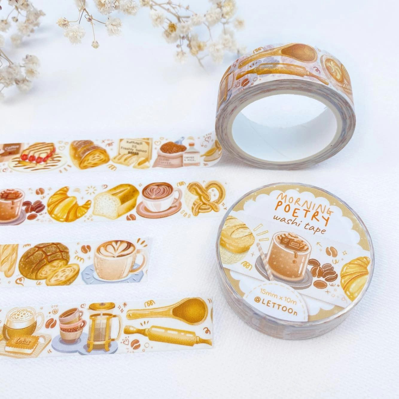 Washi tape Lettoon - Morning Poetry 15 mm