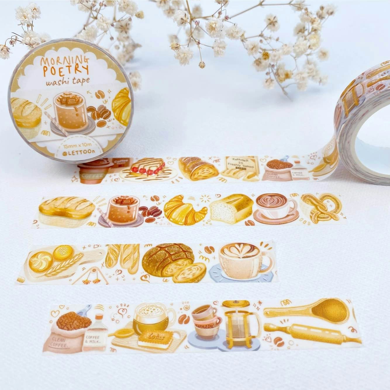 Washi tape Lettoon - Morning Poetry 15 mm