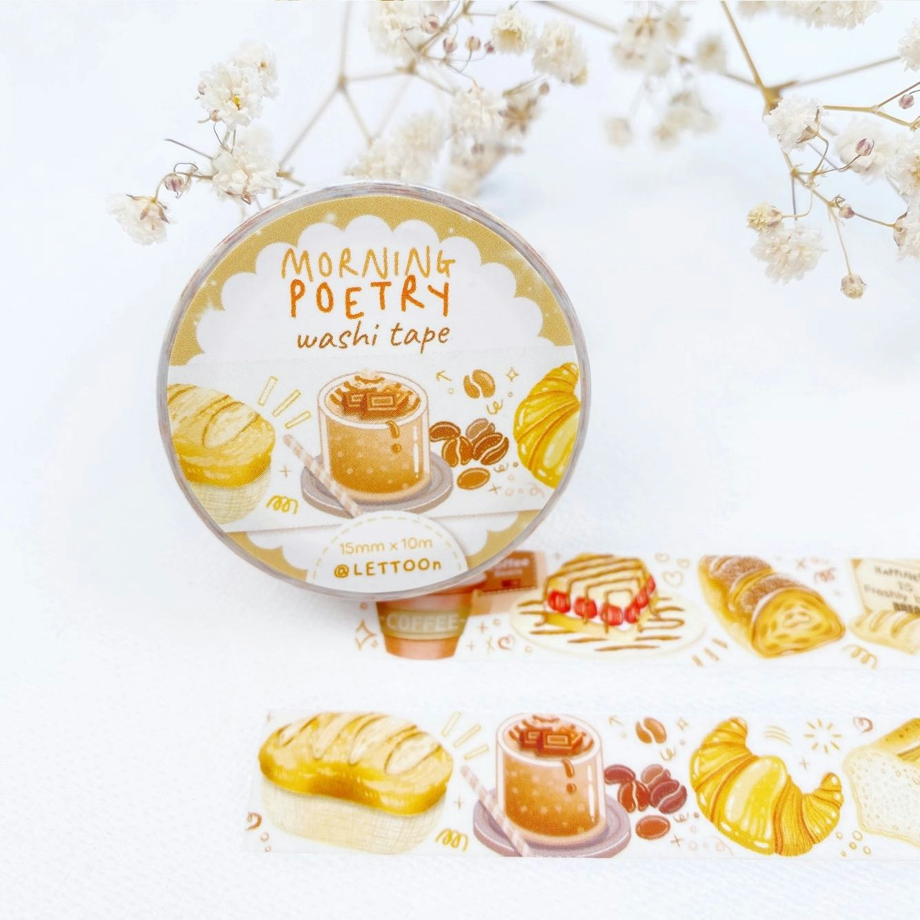 Washi tape Lettoon - Morning Poetry 15 mm