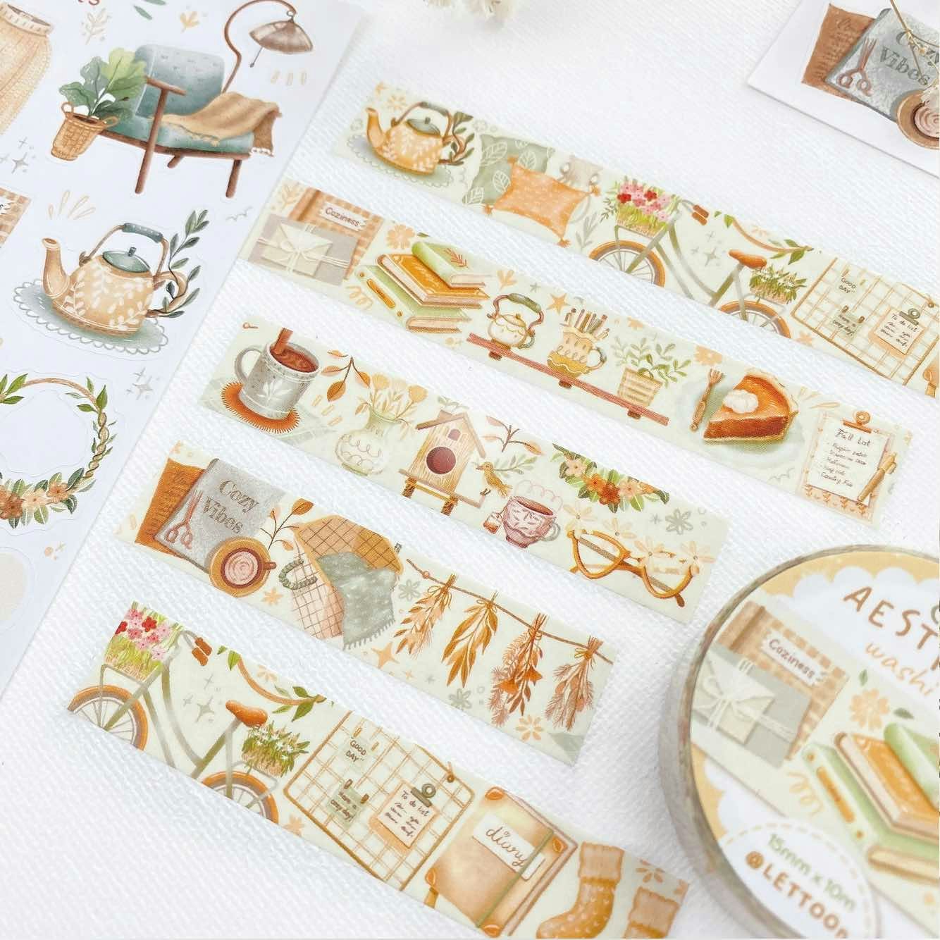 Washi tape Lettoon - Cozy Aesthetic 15 mm