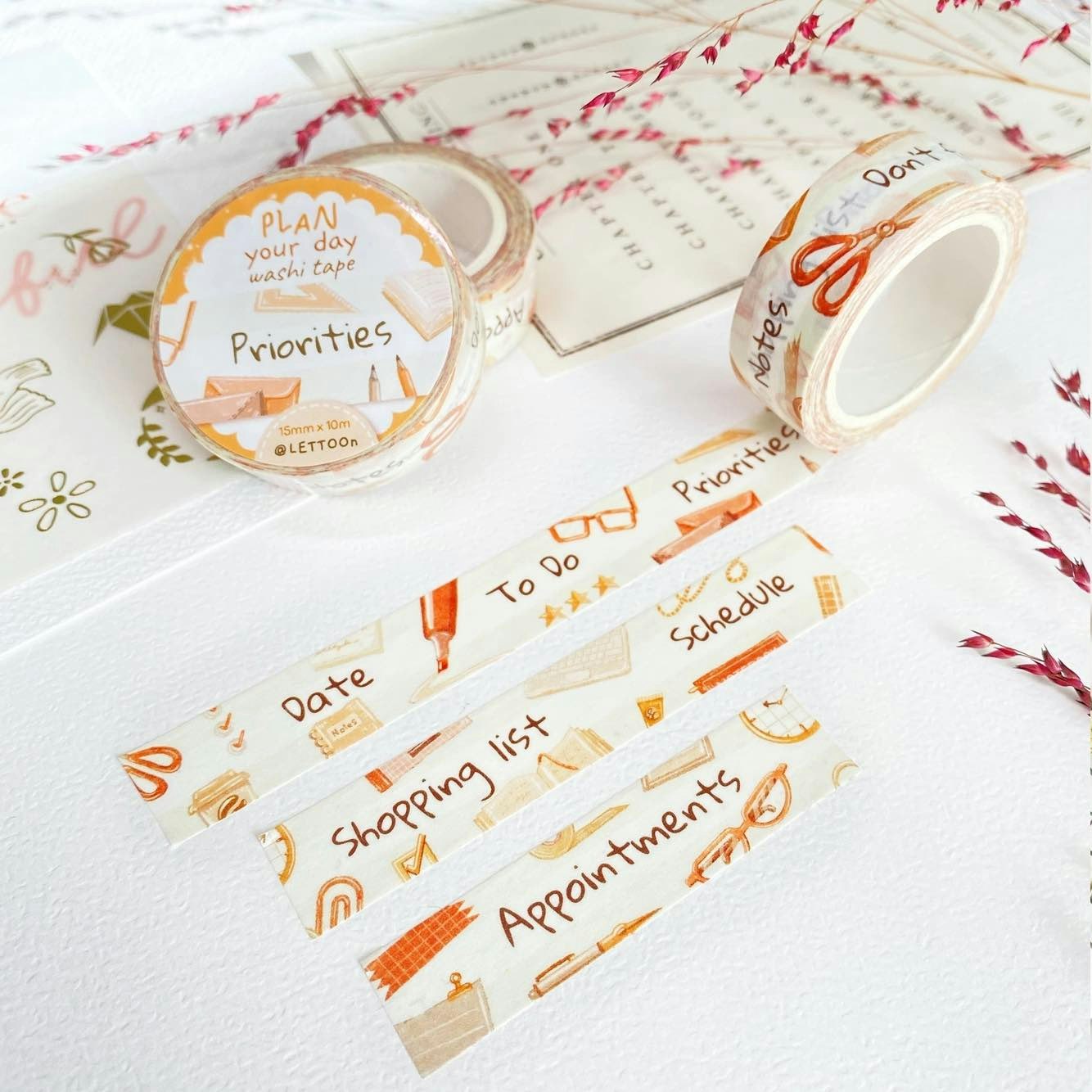 Washi tape Lettoon - Plan Your Day 15 mm