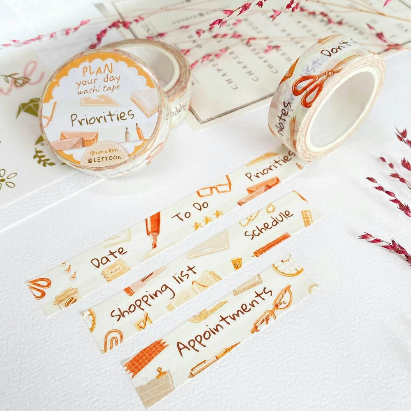 Washi tape Lettoon - Plan Your Day 15 mm