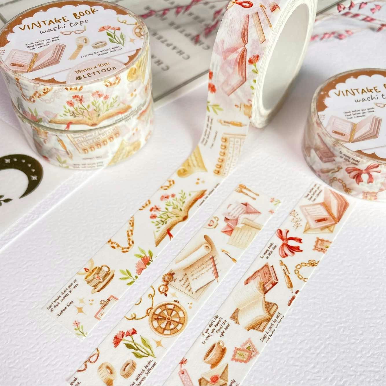 Washi tape Lettoon - Vintage Book 15 mm