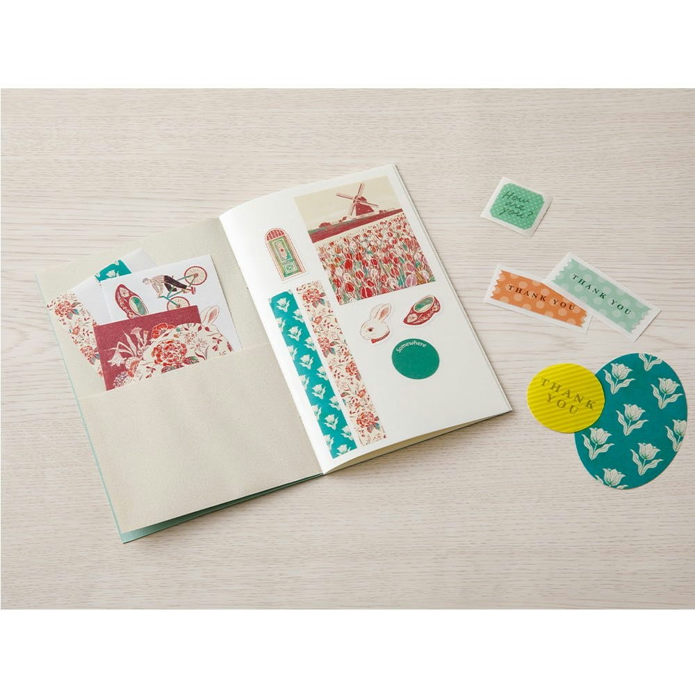 Midori Sticker Book with Pocket Light Blue