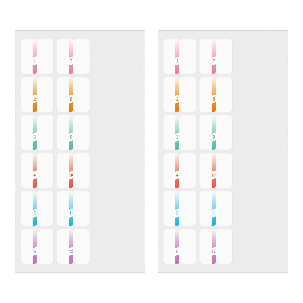 Midori Index Label Numbers Color