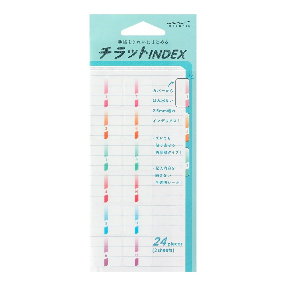 Midori Index Label Numbers Color