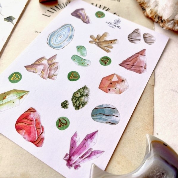 Washi Stickers Nikki Dotti - Gems gold foiled
