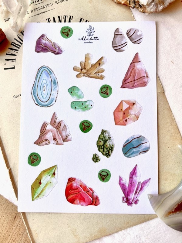 Washi Stickers Nikki Dotti - Gems gold foiled