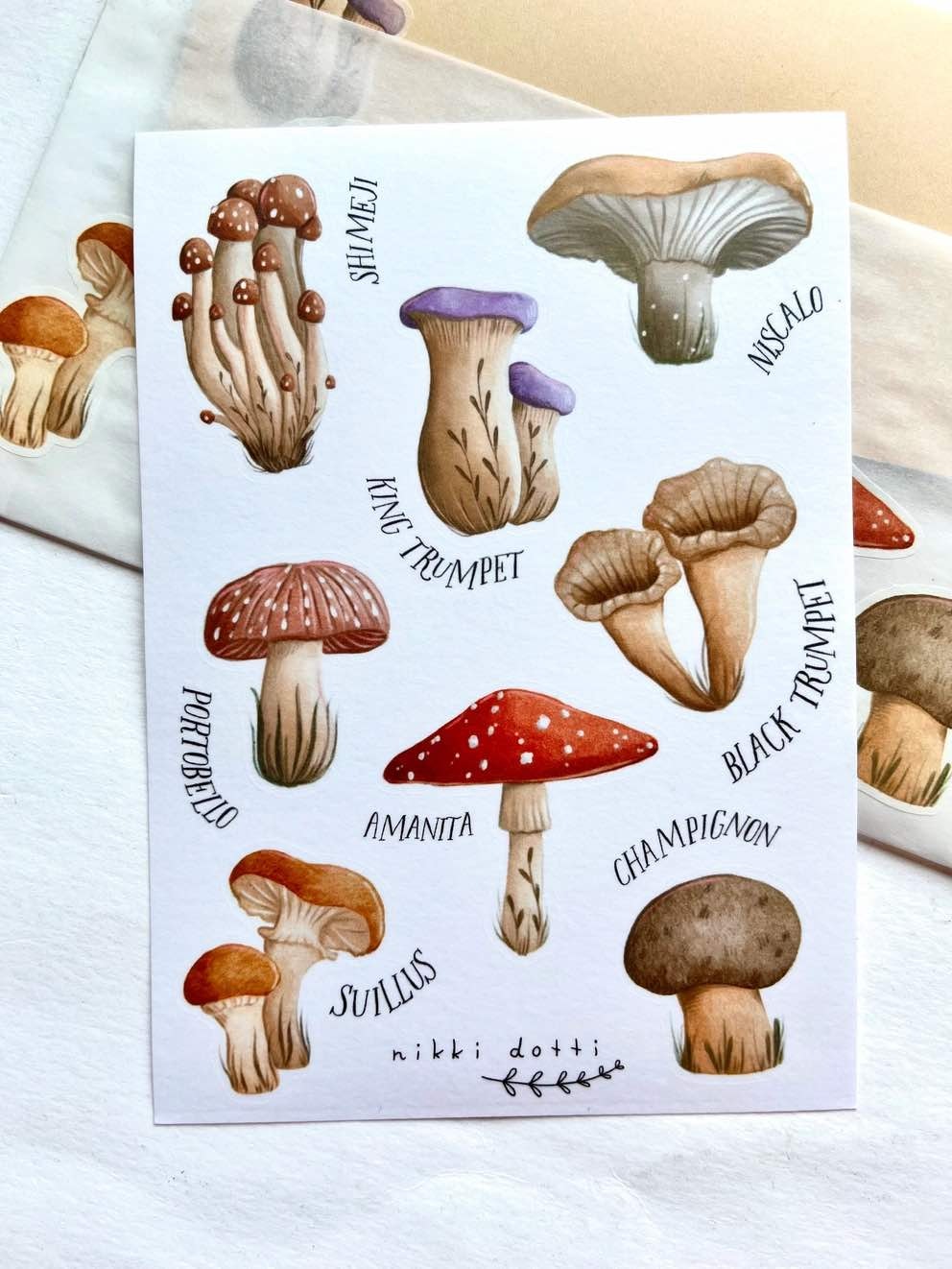 Washi Stickers Nikki Dotti - Mushrooms