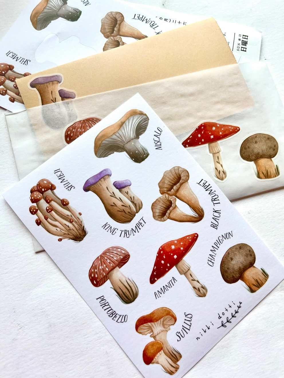 Washi Stickers Nikki Dotti - Mushrooms