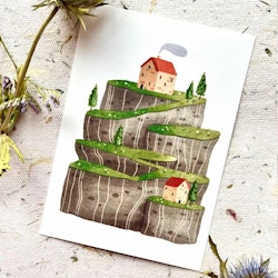 Vykort Nikki Dotti - Houses on the Hill