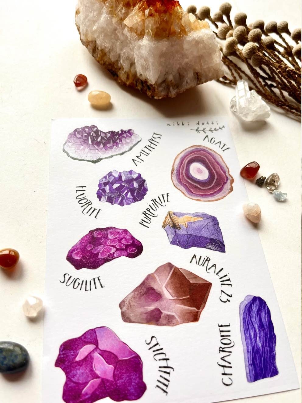 Washi Stickers Nikki Dotti - Purple gems