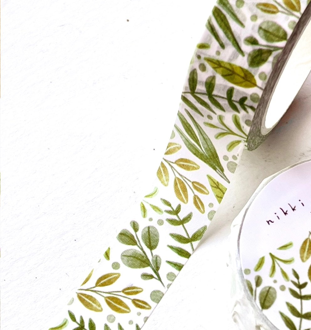 Washi tape Nikki Dotti - Leaves 15 mm