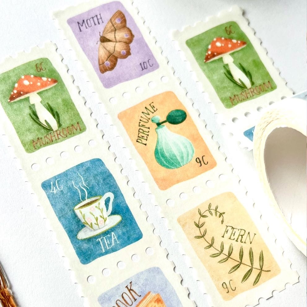 Washi tape Nikki Dotti - Cozy Postage Stamps 25 mm