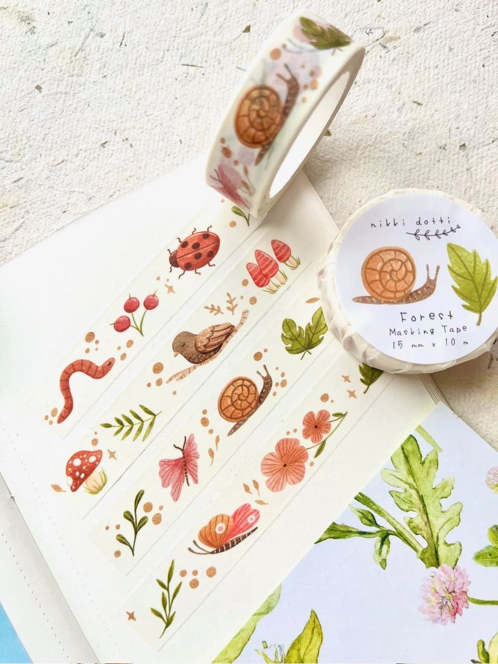 Washi tape Nikki Dotti - Forest 15 mm