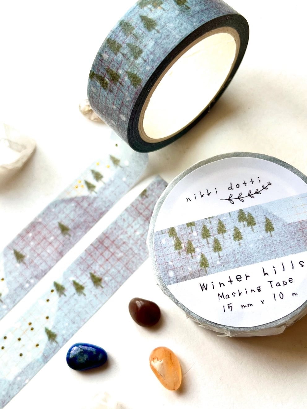 Washi tape Nikki Dotti - Winter Hills gold folied 15 mm