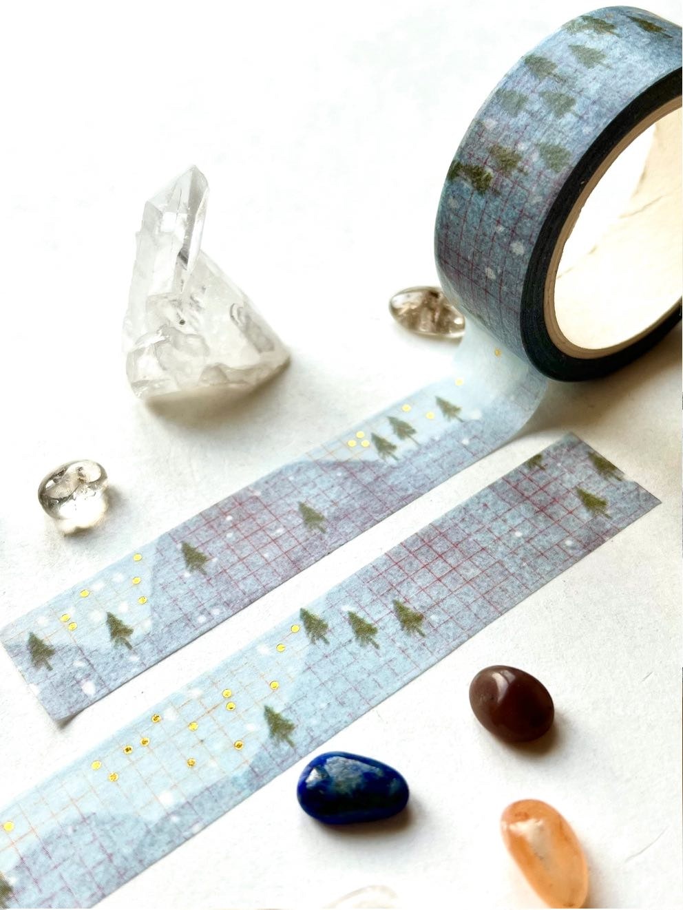 Washi tape Nikki Dotti - Winter Hills gold folied 15 mm