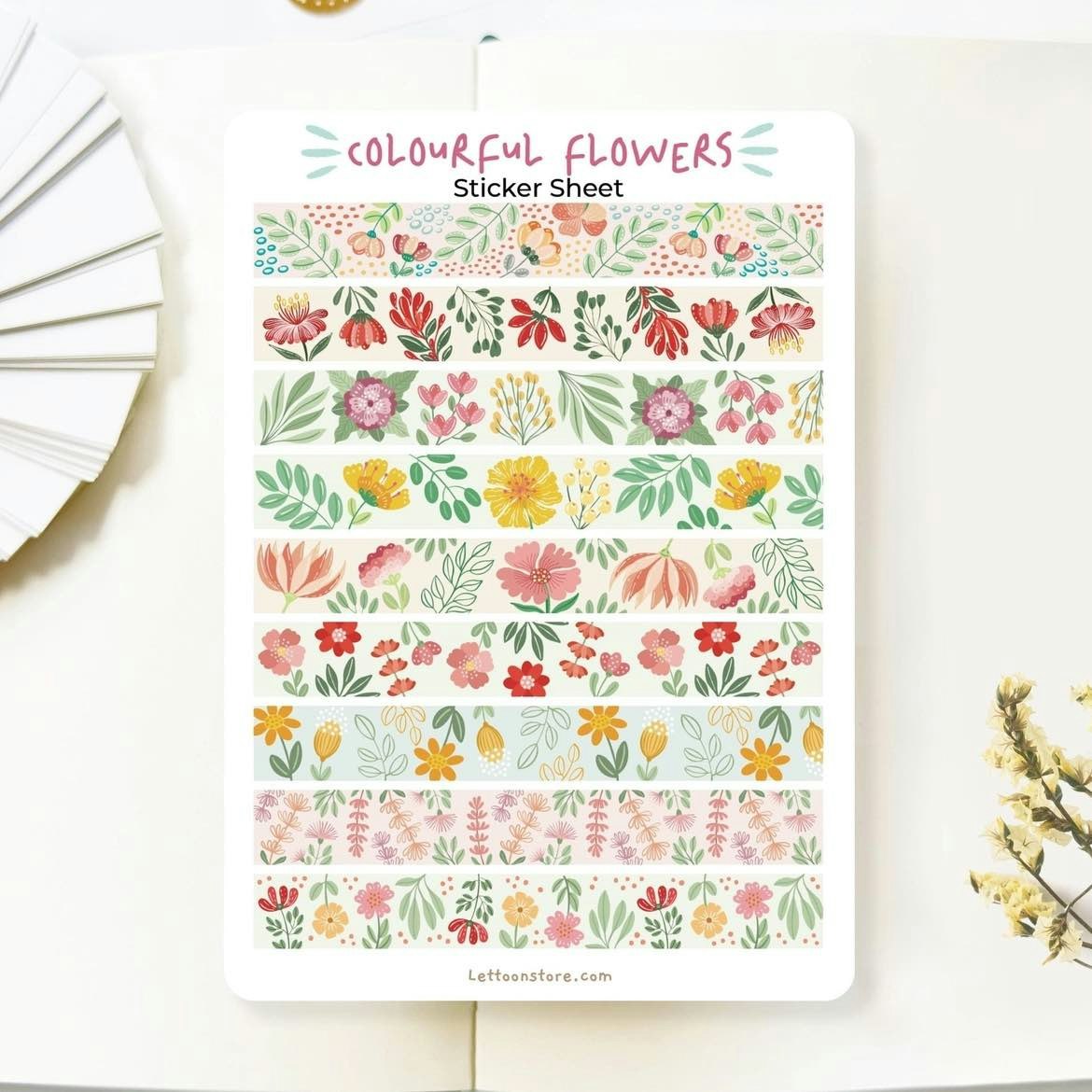 Stickers Lettoon - Colorful Flowers