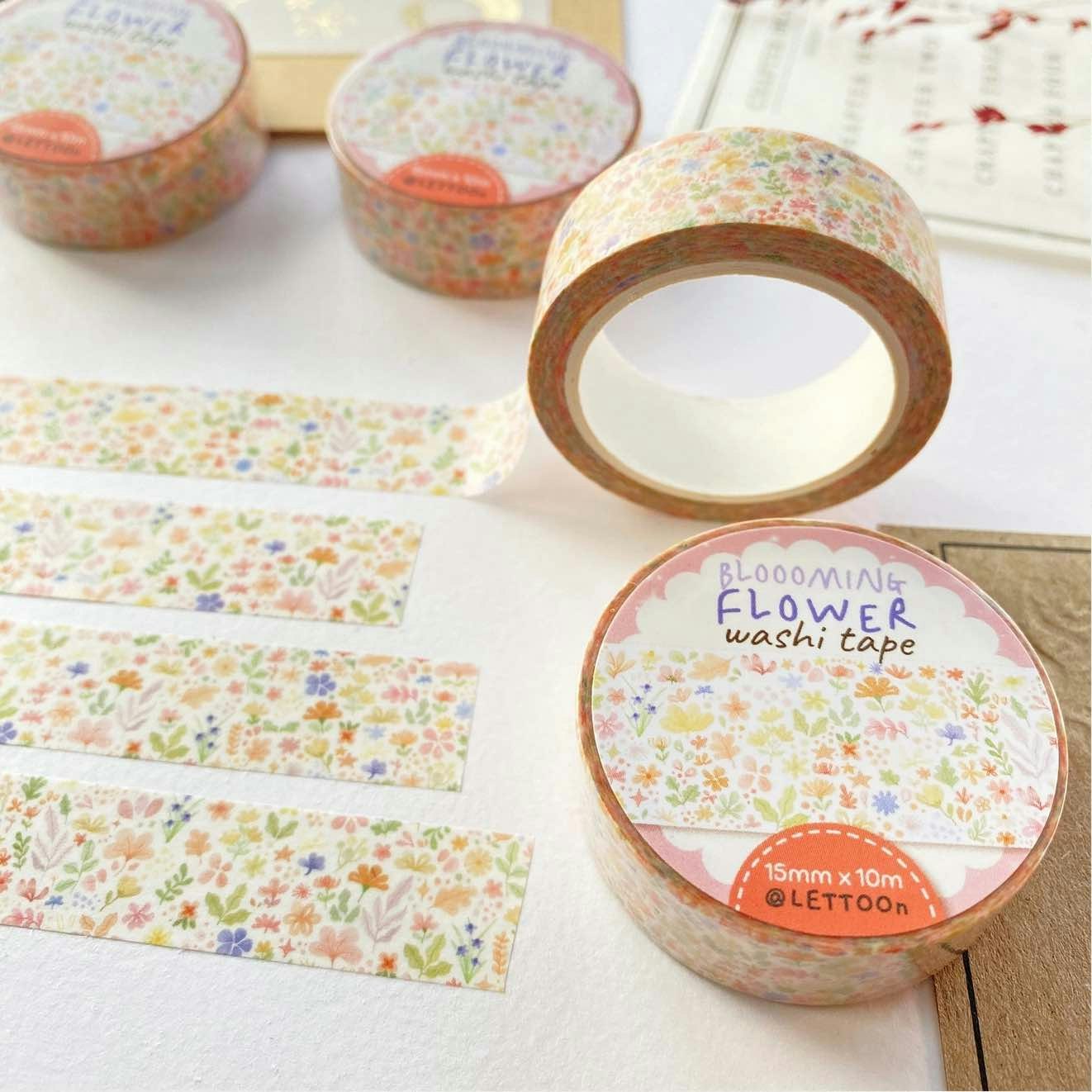 Washi tape Lettoon - Blooming Flower 15 mm
