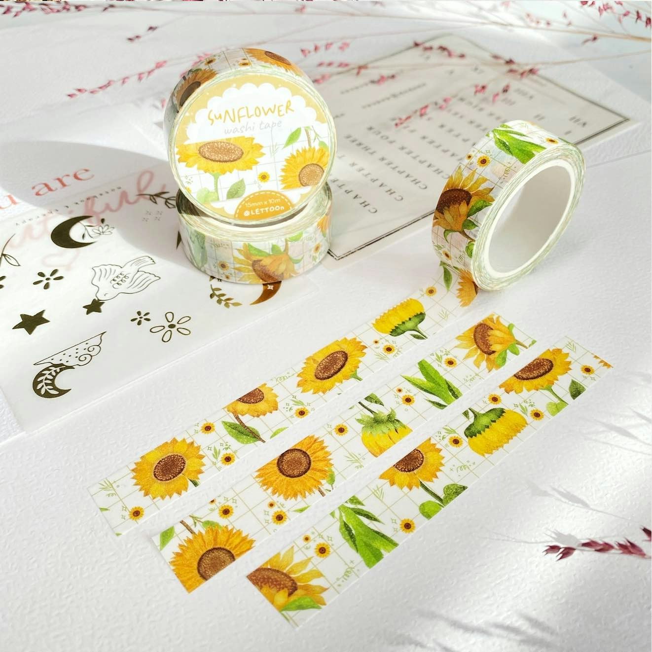 Washi tape Lettoon - Sunflower 15 mm