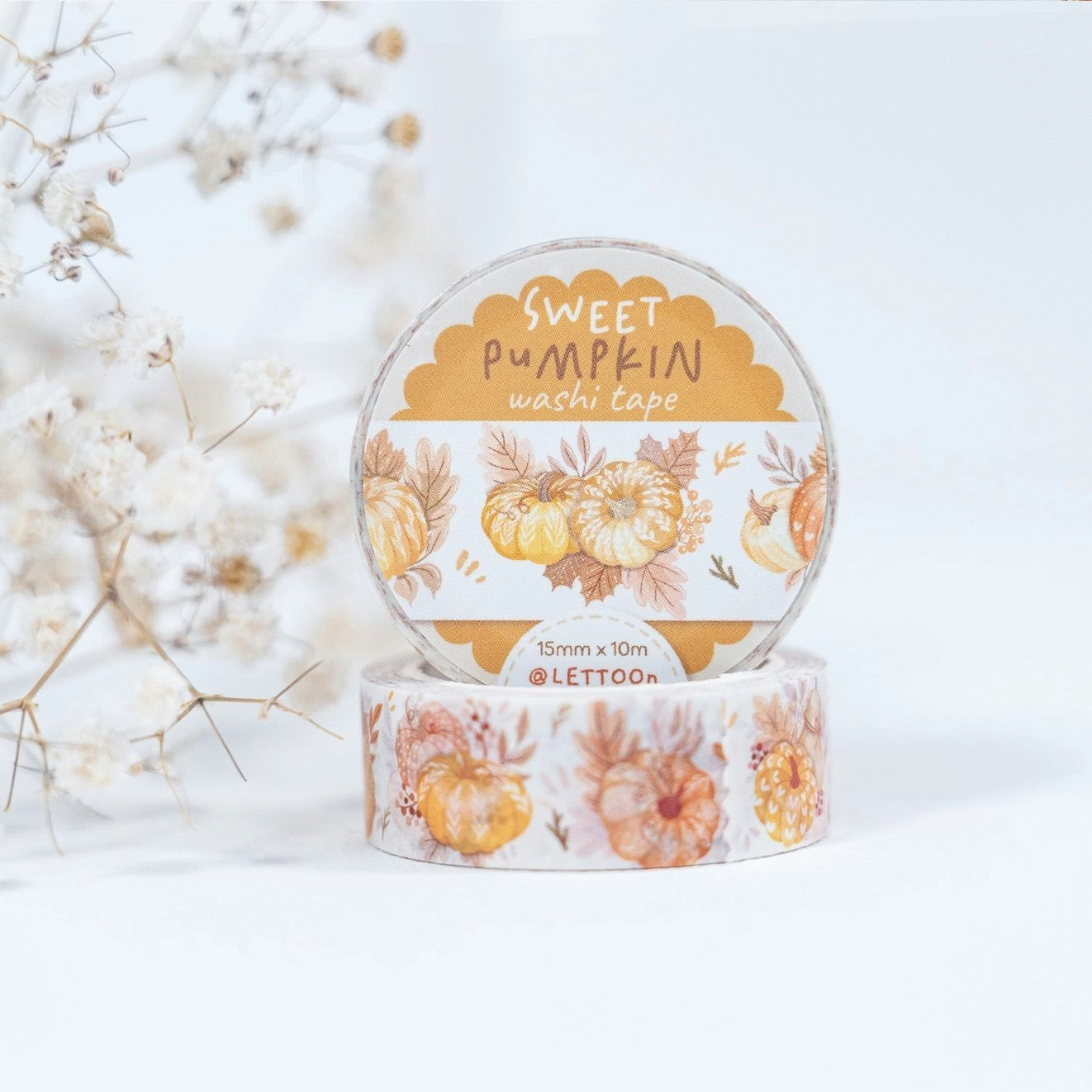 Washi tape Lettoon - Sweet Pumpkin 15 mm