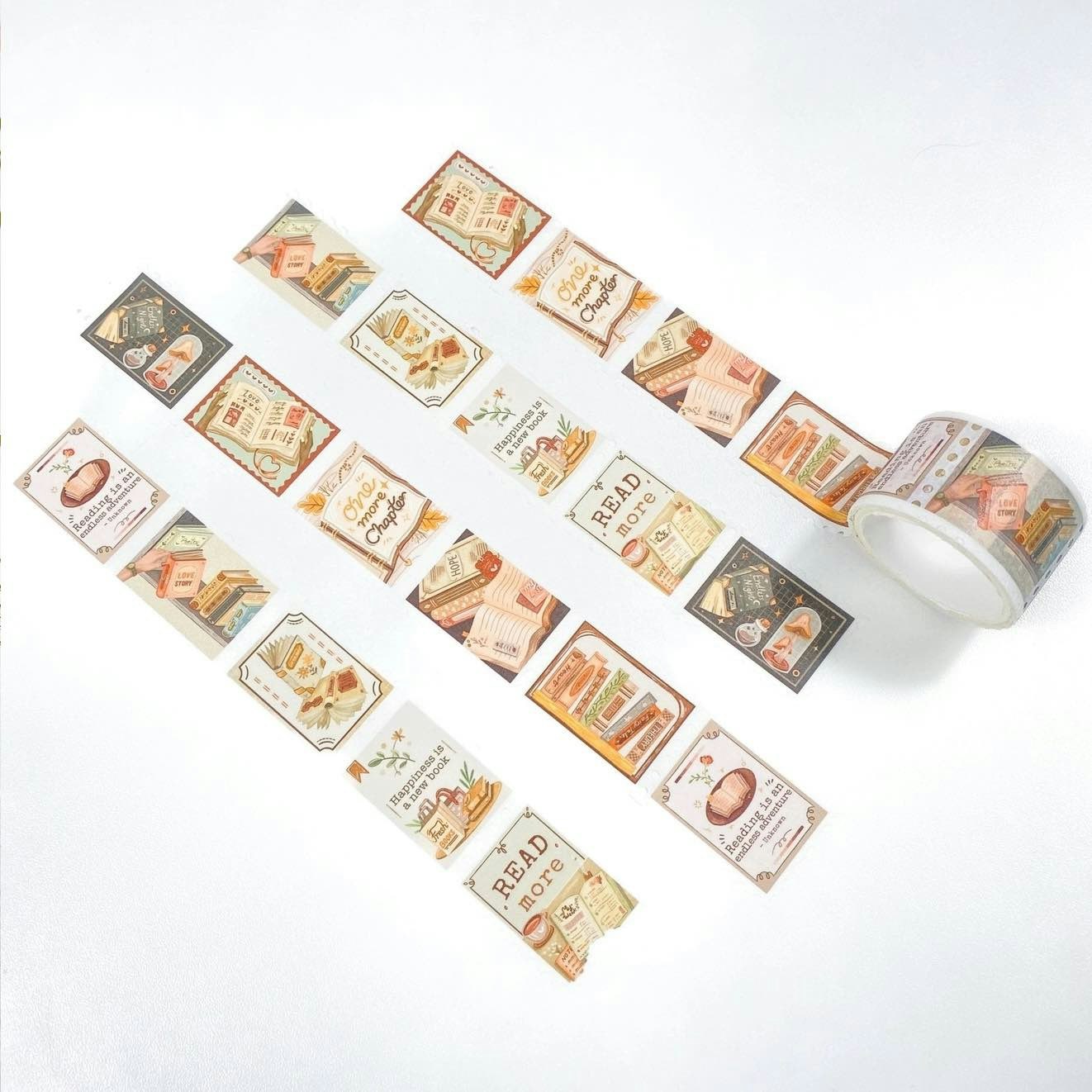 Washi tape Lettoon - Book Stamps 25 mm