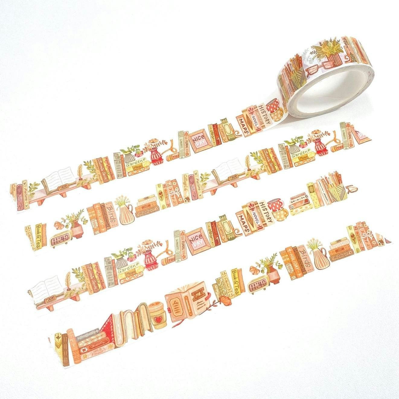 Washi tape Lettoon - Bookshelf 15 mm