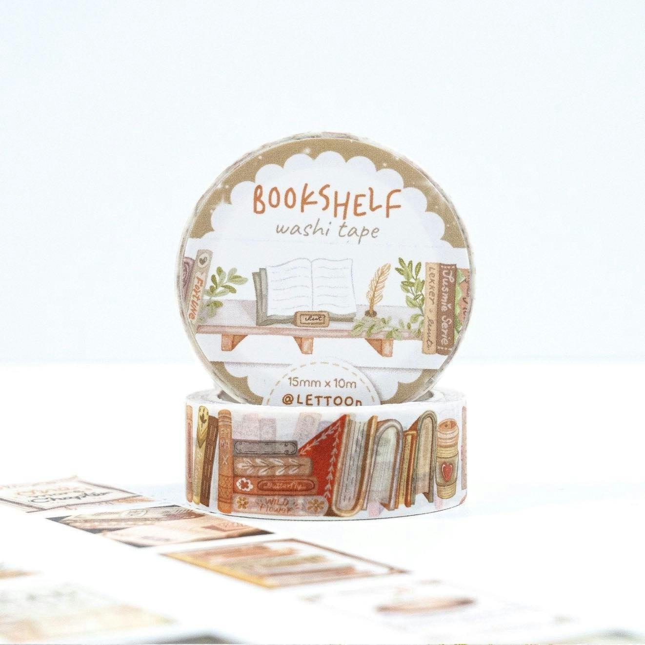 Washi tape Lettoon - Bookshelf 15 mm