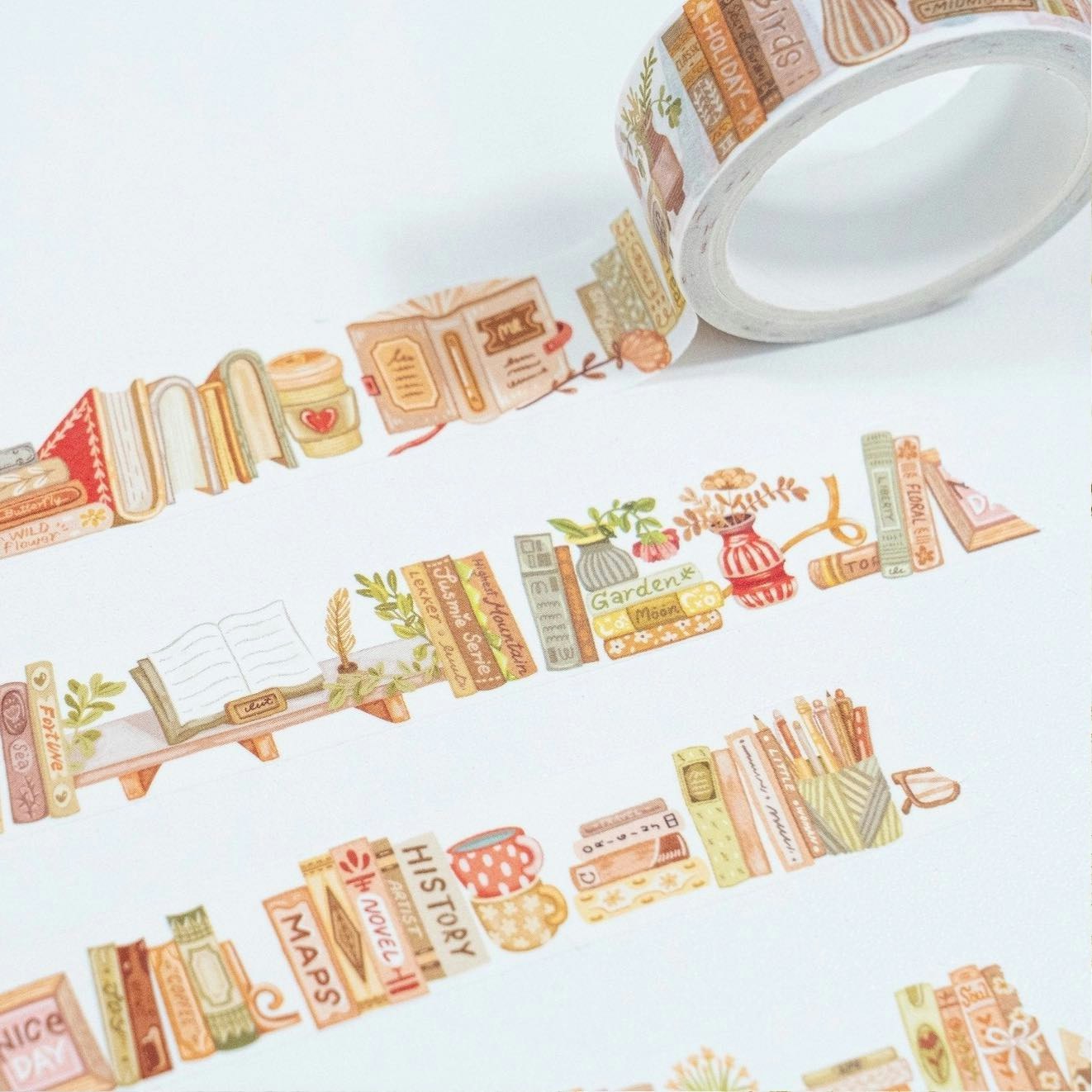 Washi tape Lettoon - Bookshelf 15 mm