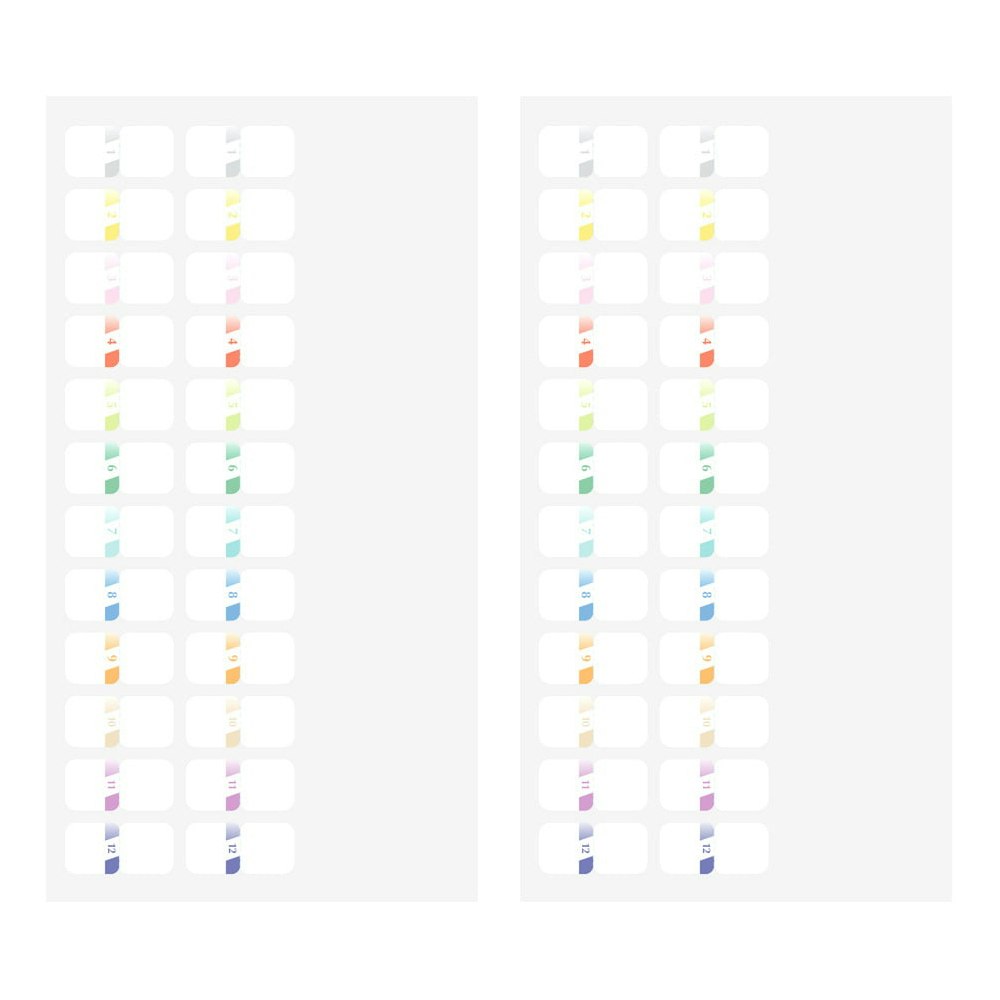 Midori Index Label Chiratto Numbers Color